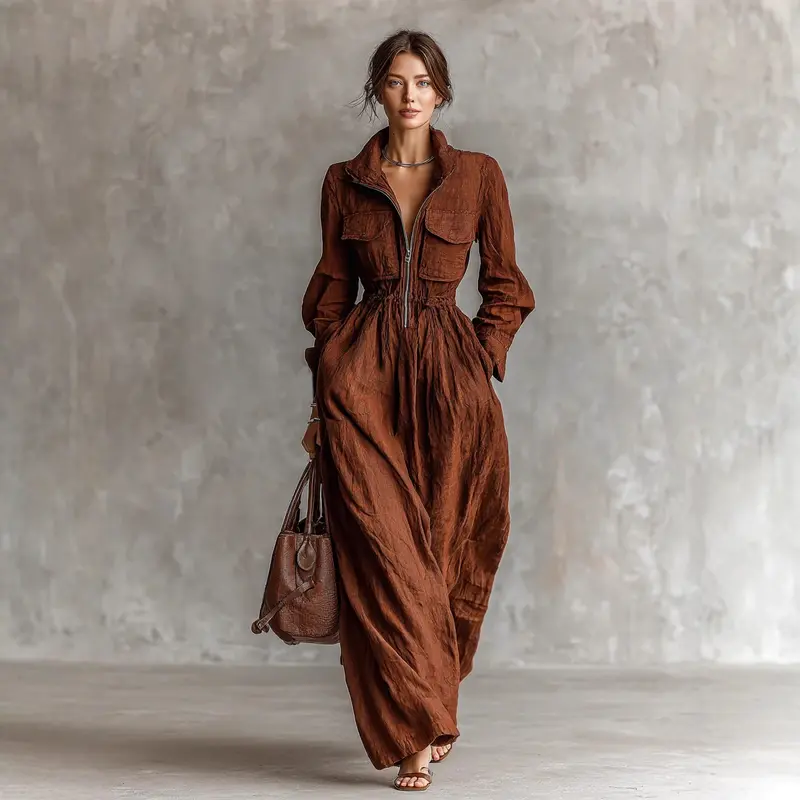 Hollister brown dress - TikTok Shop
