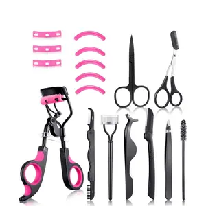 17-Piece Eyelash Curler Set, Includes Lash Comb, Separator, Tweezers, Brow Brush, Scissors, False Lash Applicator, Silicone Pads, Eyelash Tools