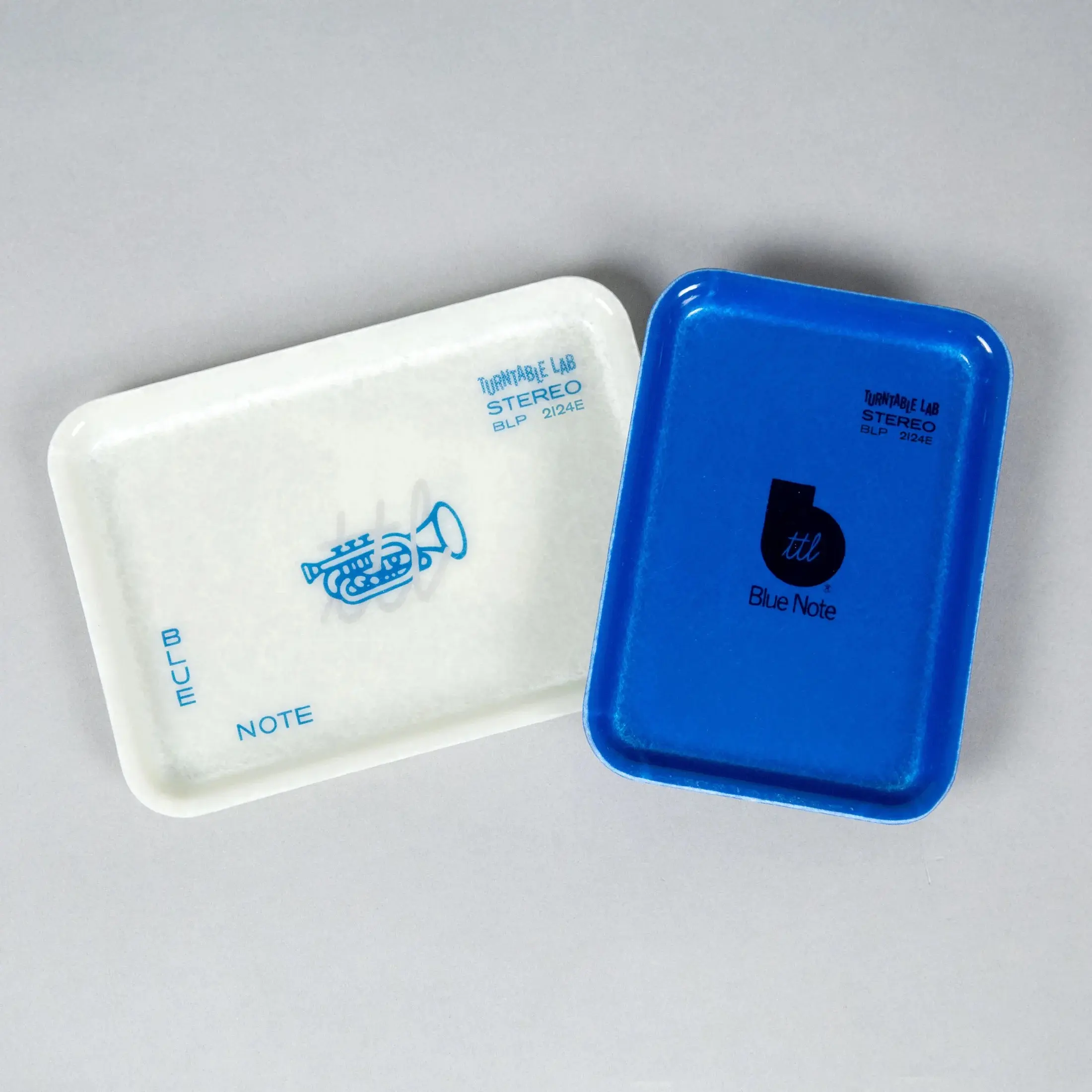 Blue Note Records x Turntable Lab Official Collaboration Molded Plastic Spliffy Tray Set (2 Trays) - Music Accessories for Turntable Enthusiasts, Holds Keys, Earbuds, 45 Adapters