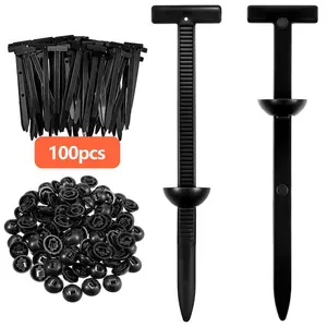 Nylon Universal Cable Tie Buckle - Heavy Duty Self-Locking Zip Ties with Pin & Button, UV-Resistant Multifunctional Fasteners for Auto Repair, Car Maintenance & Daily Fixing (100pcs) easy  fix  zip  tie button self-locking design new multifunctional cable