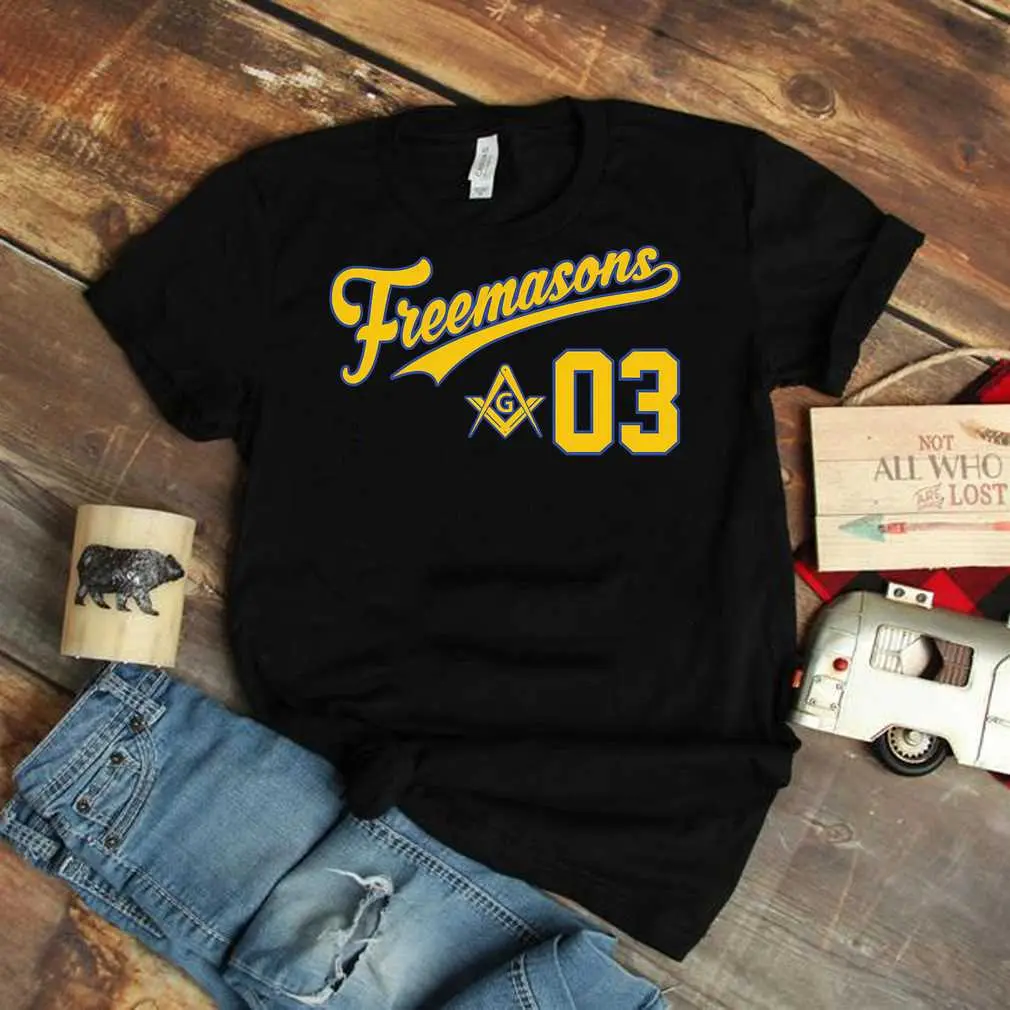 Freemason Square  Compass Freemasons 03 Sports Logo Masonic T-Shirt