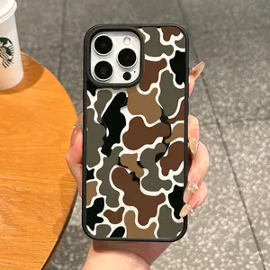 Premium Magnetic Case for iPhone11/12/13/14/15/16/17/promax Earth Tone Camouflage Pattern Art MagSafe Ready,Anti-Fall,Ultra-Thin Design|Perfect for Everyday Use