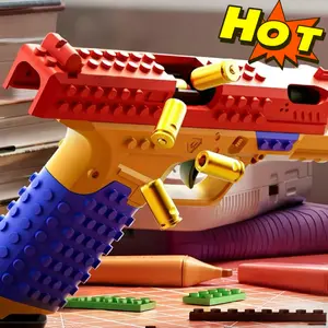 Eco-Friendly Material Block Gun - Household Kids Assembled Toy Educational Fun Collectible Gift for All Ages