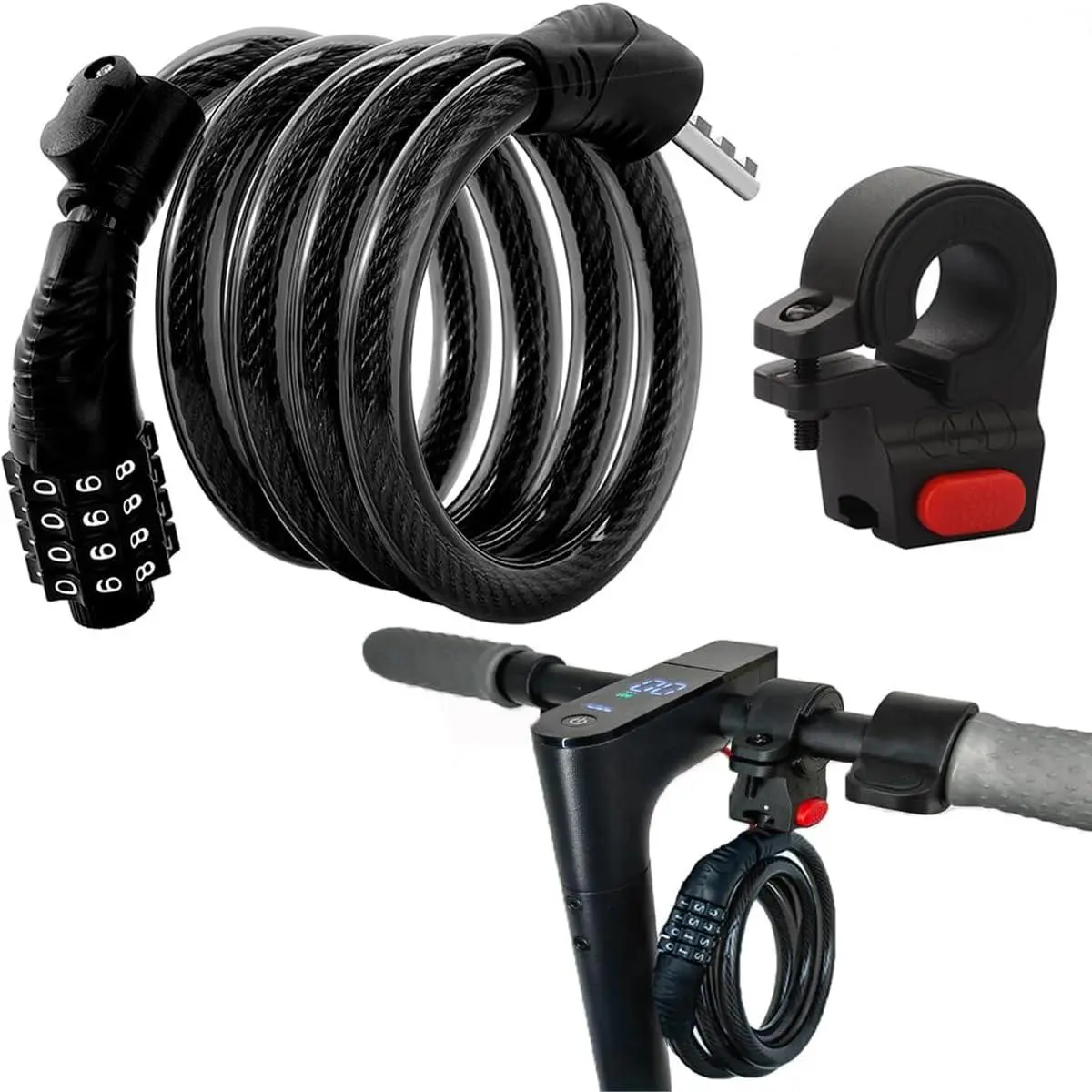 Heavy-Duty Scooter Lock – 4ft Anti-Theft Combination Cable with 4-Digit Code & 12-Strand Steel, Compatible with Xiaomi/Ninebot/Segway/GXL