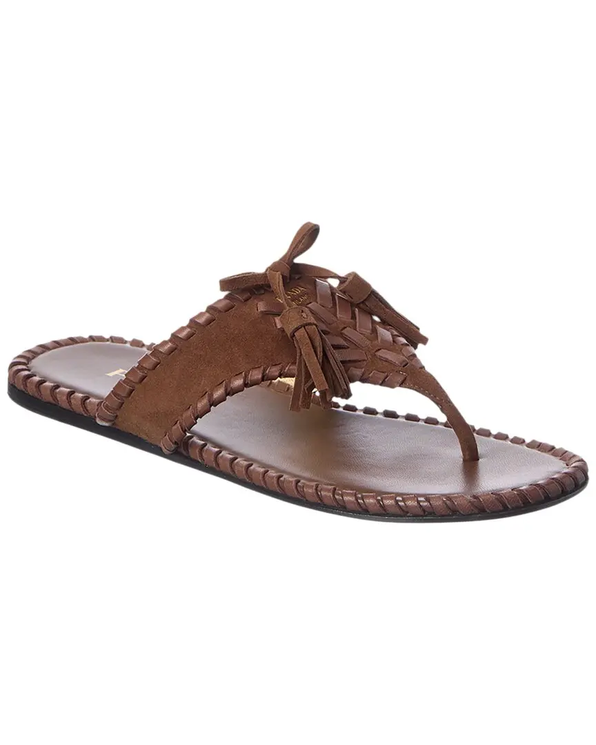 Prada Leather & Suede Sandal