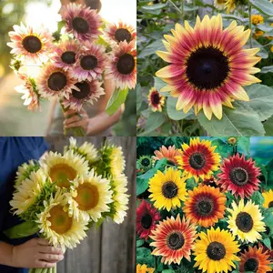 50 Pcs Miexd Sunflower seeds ornamental sunflower seeds balcony garden potted sunflower seeds
