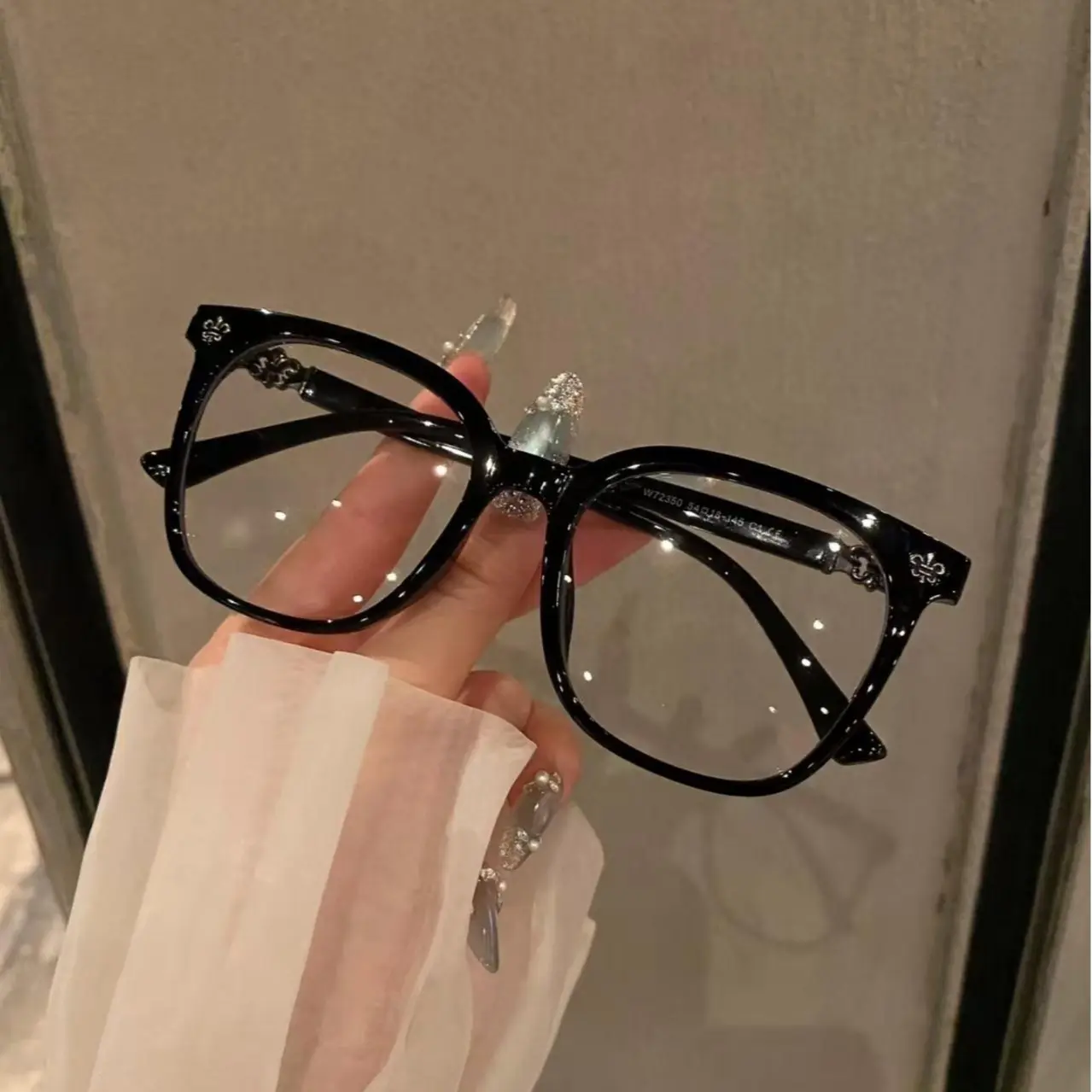 Black warrior 2026 Trendy Square Anti Eye Strain Blue Light Blocking Glasses  Clear Lens Computer & Gaming  Minimalist Metal Frame Eyeglasses Y2K Style Non-Prescription Flat Anti-Radiation Eyewear Fashion Blue Light Filtering