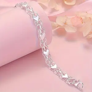 925 Sterling Silver Couple Bracelet | Hypoallergenic Durable Bohemian Style | Spring-Perfect Valentine’s Day Gift for Him & Her | Versatile Everyday Accessory