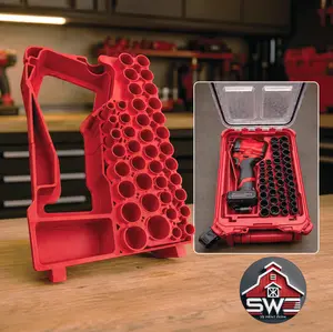 Insert Organizer Compatible with Milwaukee Packout 48-22-8435 for M12 Stubby 1/2 Impact Wrench 2563-20 and 43PC Socket Set