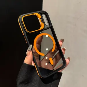 Full Camera Coverage & Stand MagSafe Magnetic Phone Cases, Compatible with iPhone 17 Pro Max, 16 Pro Max, 15 Plus, 14, 13 Air, 12 -, shock-proof cover, dual-color design, premium appearance, high-quality materials case