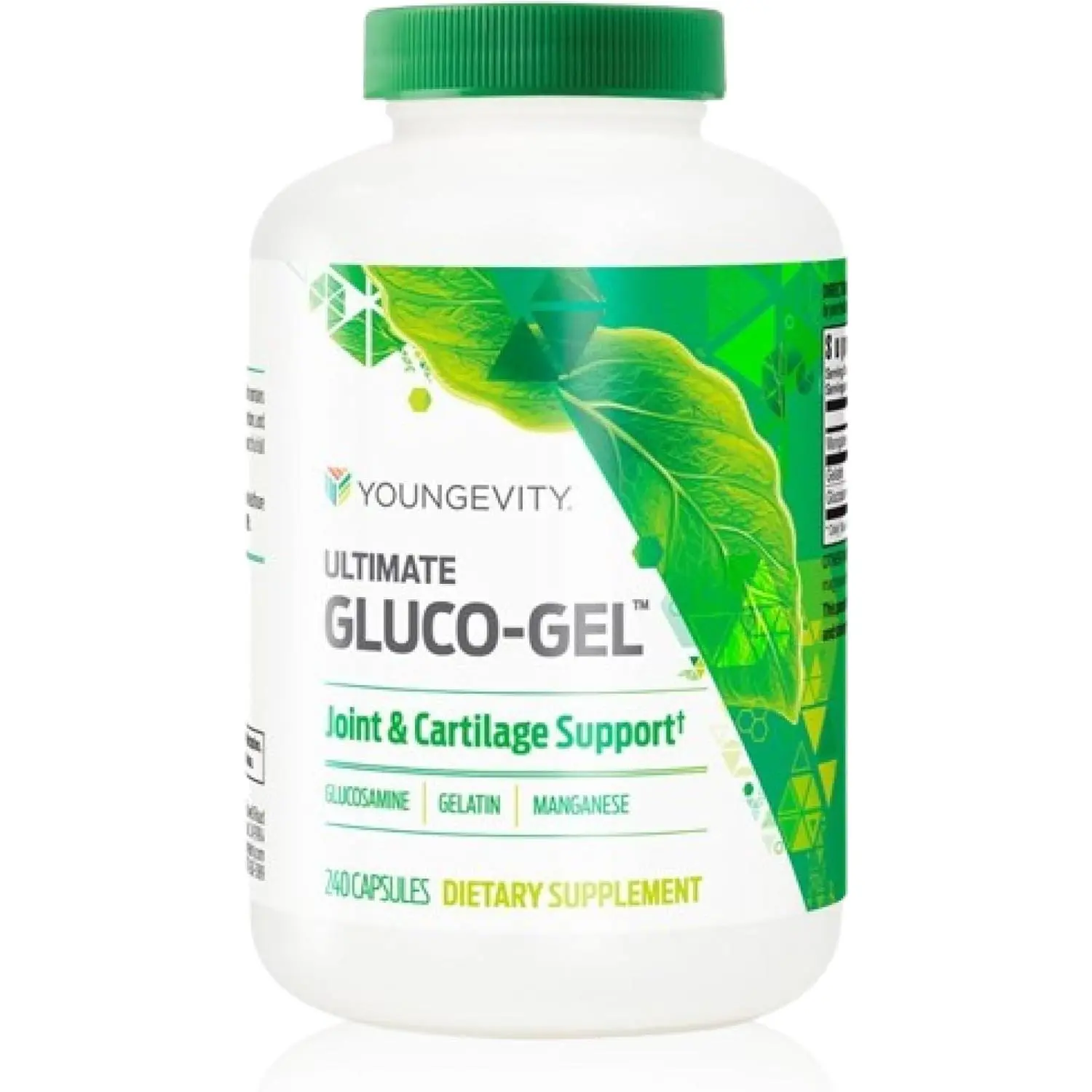 Youngevity Ultimate Gluco-Gel -for Tendons, Bones & Cartilage | Contains Glucosamine, Gelatin & Manganese | 240 Capsules | 1 Bottle