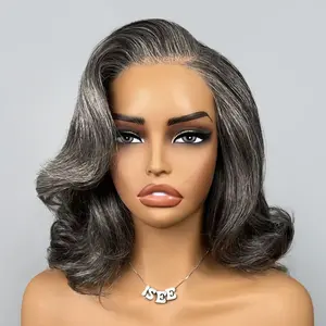 【New In】ISEE HAIR Wear Go 7x5 T part Lace Salt and Pepper Gray Glueless Human Hair Lace Wig Pre-Layered & Pre-Styled & Pre-Cut Lace Natural Side Part Ready-to-Wear Human Hair Wig Vacation Hair #Summervibes