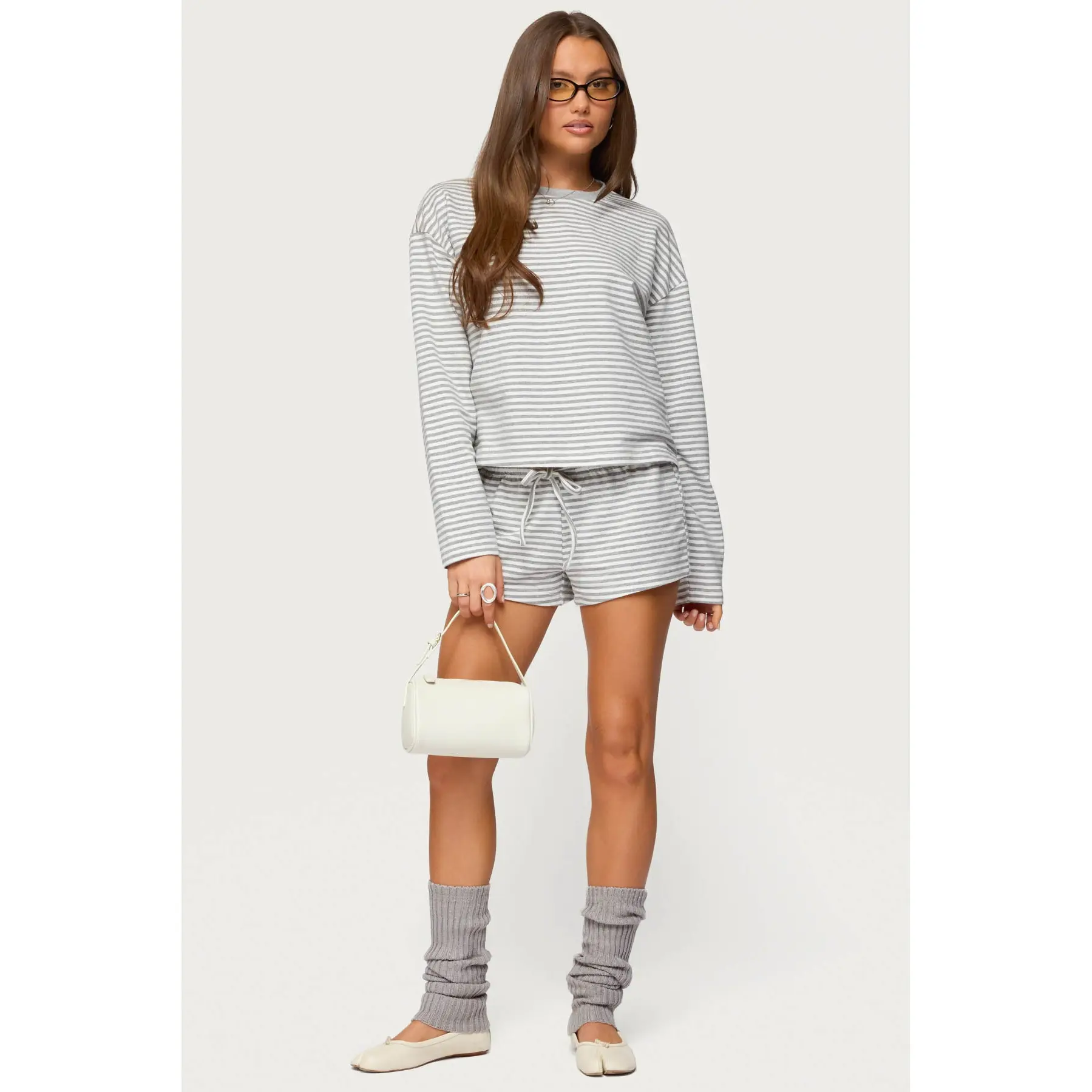 Jainee Striped Drawstring Shorts