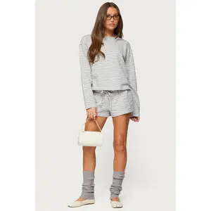 Jainee Striped Drawstring Shorts