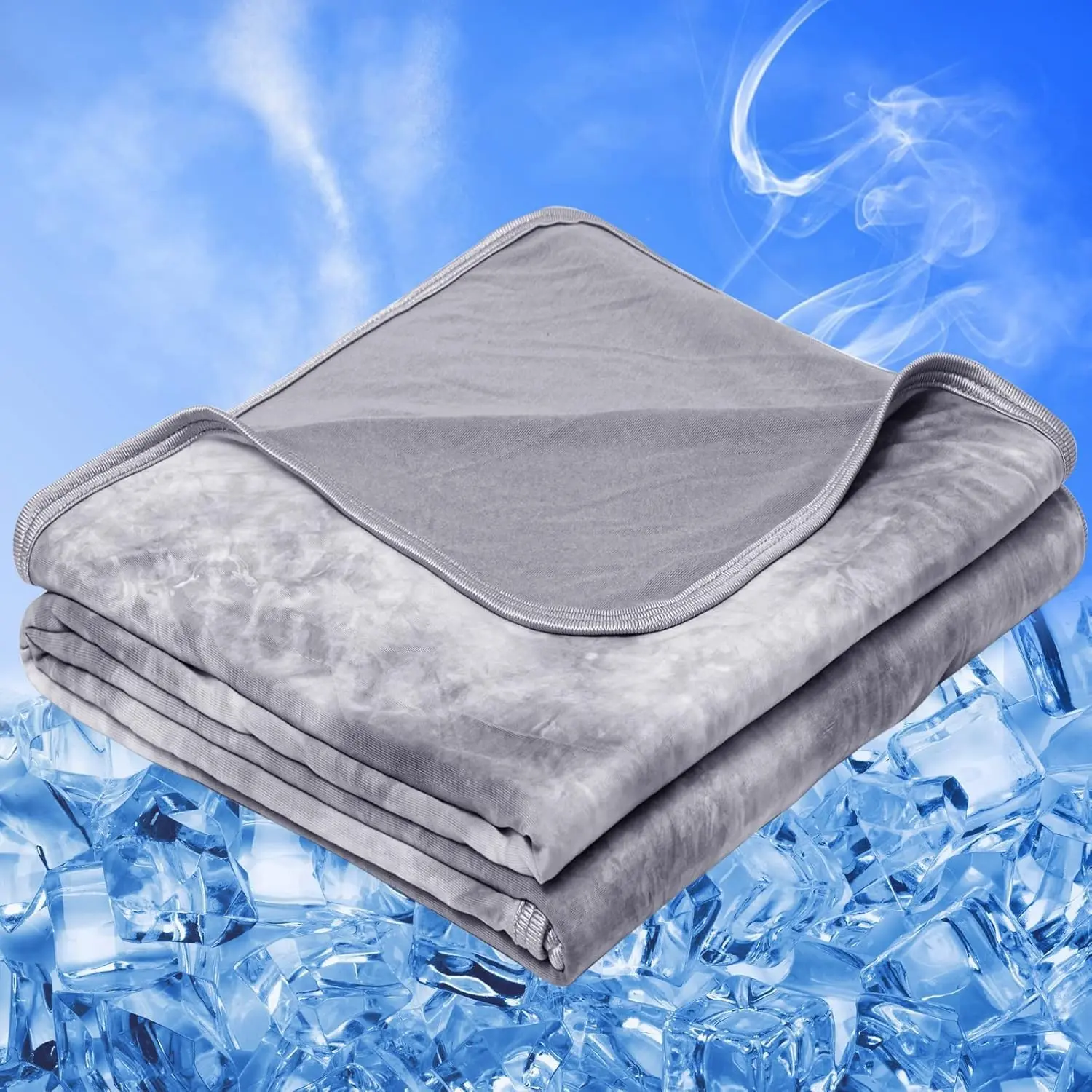 Cooling Throw Blanket (50"x60"), Cooling for Hot Sleepers, Absorbs Heat to Keep Adults Cool for Summer Nights Sweats, Thin Cold Lightweight Blanket for Couch Bed, All Season Use