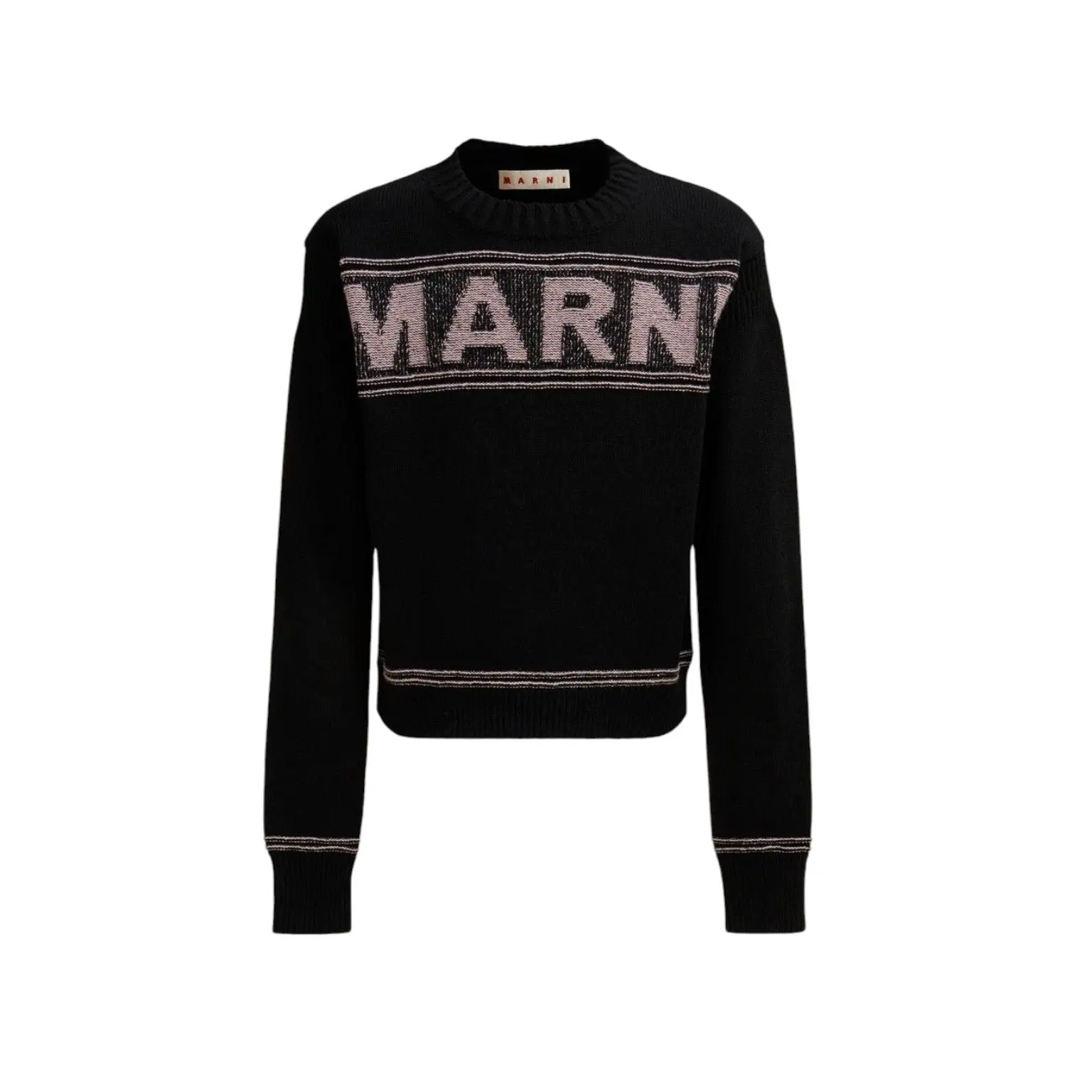 Marni Intarsia Wool Sweater Black