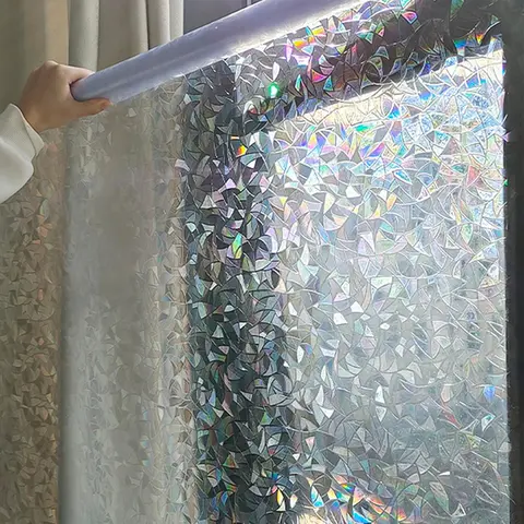 Holographic Electrostatic Window Decoration Sticker, 1 Count Removable Window Decal, Ideal for Living Room & Bedroom, Summer Gift, Decorative Window Film, Window Stickers
