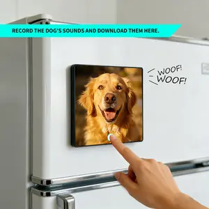 {Customization)Custom dog cat pet photo and Bluetooth connection Fridge Magnet with Frame Personalized Album Fridge Magnet That Can Be Played Song Anniversary Gift 10x10cm Decor Decor