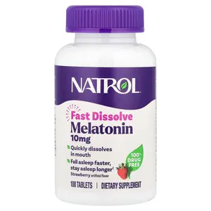 Natrol Melatonin, Fast Dissolve, Strawberry, 10 mg, 100 Tablets