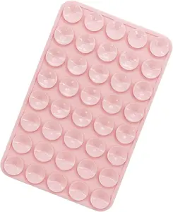 Silicone Suction Cup Phone Case Mount Double Sided, Phone Accessories Hands-Free Strong Grip Holder for Selfies and Videos, Silicon Phone Stand for iPhone, Android and Tablets. (Pink)