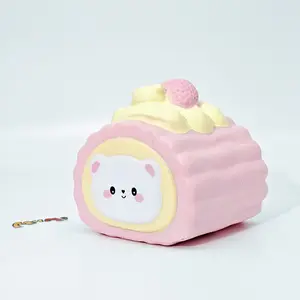 MHM SQUISHY Cuddly Snow Bear Monster Cake Roll (Peach) Slow-Pressing Stress Relief Toy
