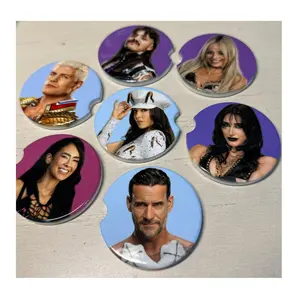 Wrestling Inspired Car Coasters, Cute Car Accessories for Stylish Interior Decoration & Gifting