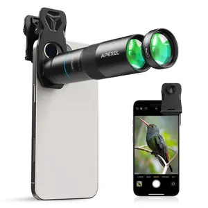 Apexel TeleMacro Pro 10X 2-in-1 Telephoto & Macro Lens for Smartphone Photography Telescope- High-Quality Zoom & Close-Up Lens