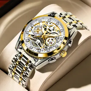ONTHEEDGE Men’s Luxury Skeleton Automatic Watch – Stainless Steel Dress Watch for Business Men, Waterproof Luminous Mechanical Watch, Looks Like $300+ Luxury, Under Price Premium Style