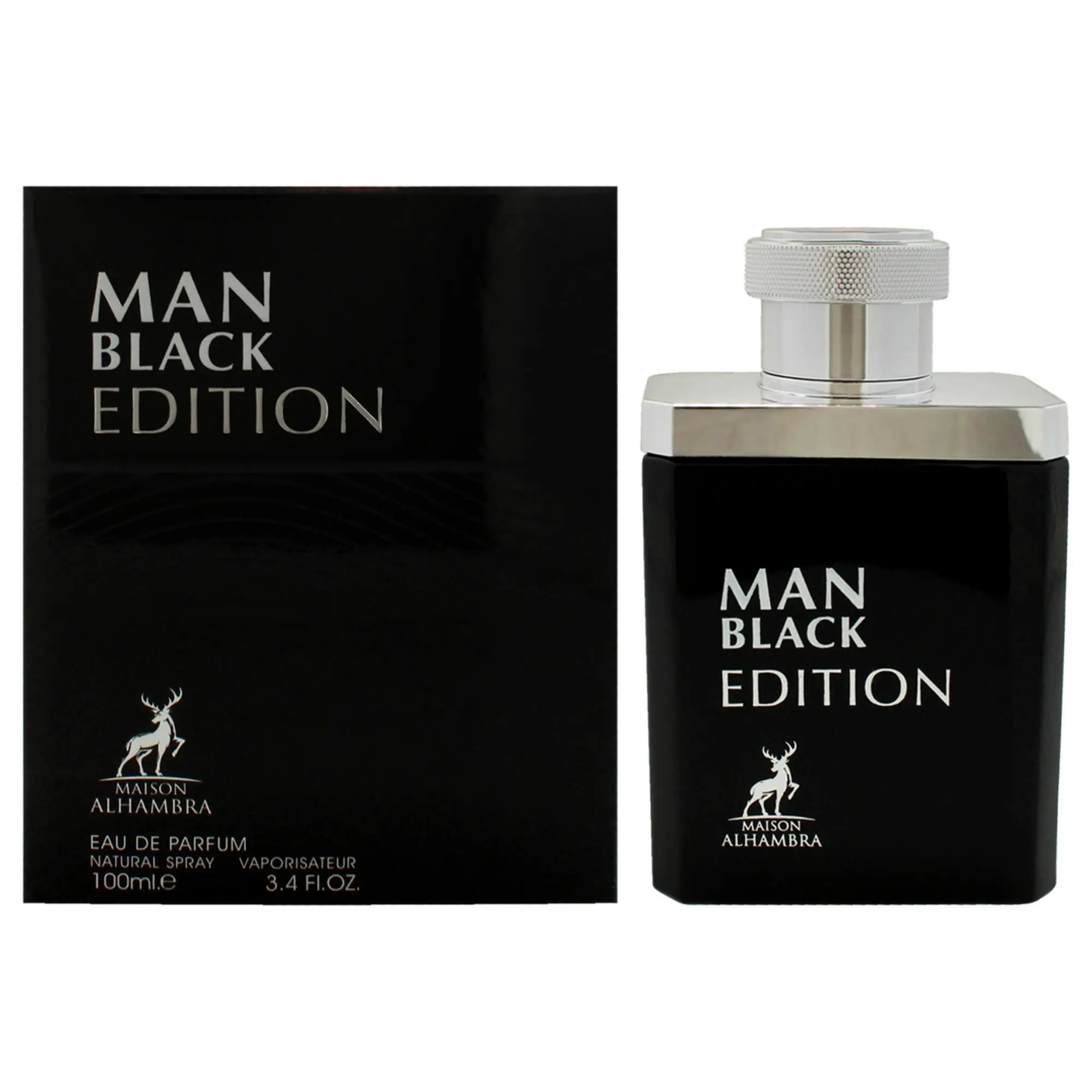 Black Edition by Maison Alhambra, 3.4 oz (100ml) EDP Spray for Men, Bold Aroma, Distinctive, Natural Spray