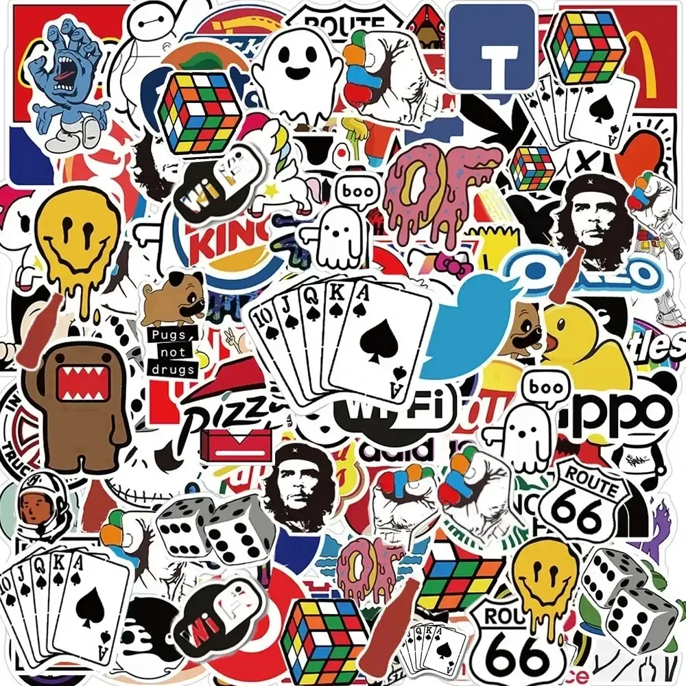 Logo Stickers 50 Pack Sticker Decal Set Fashion Brand Aesthetic Waterproof