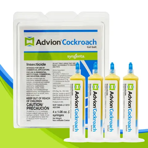 Advion Cockroach Gel Bait Set of 4 - 4x30g (4x1.06 oz.) Tubes, 4 Plunger Tips, Boxed Roach Control for German & American Major Species, 24-Month Shelf Life, Indoor/Outdoor Pest Control (Home Supplies), 30G, 24 Months