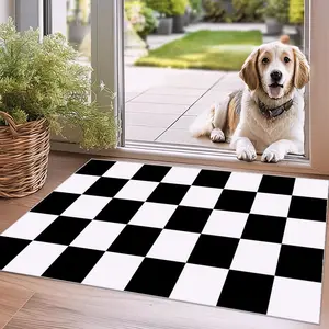Checkerboard Pattern Door Mat, Non-slip Floor Mat, Decorative Carpet for Home Living Room Bedroom, Household Decoration Supplies, Bath, Bathroom Floor Mat
