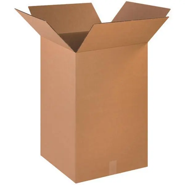 Box Partners 181828 Industrial Corrugated Cardboard Kraft Paper Storage Boxes, 18 in. x 18 in. x 28 in. Flat Pack Postal Supplies Bundles for Office, 10-Count