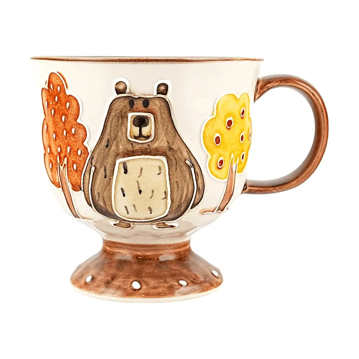 Glaze Story Bear Forest Ceramic Mug - Cute Coffee Cup for Tea, Hot Chocolate & Gifts