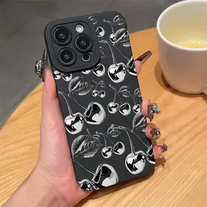 Cherry Pattern Phone Case, Anti-drop Cellphone Protective Case, Total Protective Shockproof Mobile Phone Cover for iPhone