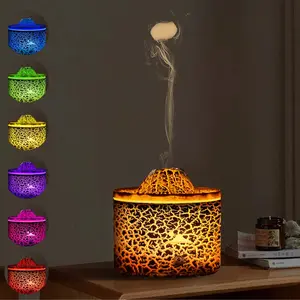 Volcano Fire Flame Air Humidifier Aroma Diffuser Essential Oil Diffuser Jellyfish Mist for Home Fragrance Cool Mist Humidifier