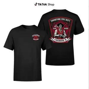 Firefighter American Flag Shirt, Maltese Cross Fire Dept Tee, Thin Red Line Firefighter Pride T-Shirt Gift for Firefighters Dad Brother Son