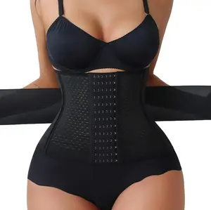 Women's Breathable Mesh Waist Trainer Corset Shaper - Double Compression Tummy Control, Adjustable Hook-Eye Girdle, Comfortable Fitness Shapewear for Postpartum Daily Wear
