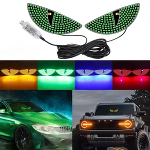 FCCEMC 1 Pair Car Decorative Light Devil'S Eye LED Rear Warning Light Red Dynamic Demon Eyes Atmosphere Light Auto Decor Accessories Car Ambient Lighting Car Led Lights