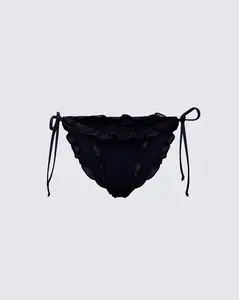 Monroe Black Ruffle Bikini Bottom