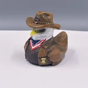 Creative Cowboy Eagle Resin Statue, Independence Day Theme Decorative Ornament, Home & Office Desk Decoration, Unique Collectible, Perfect Gift