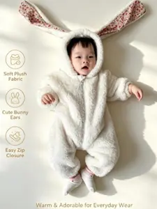 Halloween Baby Costume Long Sleeve Hooded Bunny Ears Animal Onesie Boys Girls Outdoor