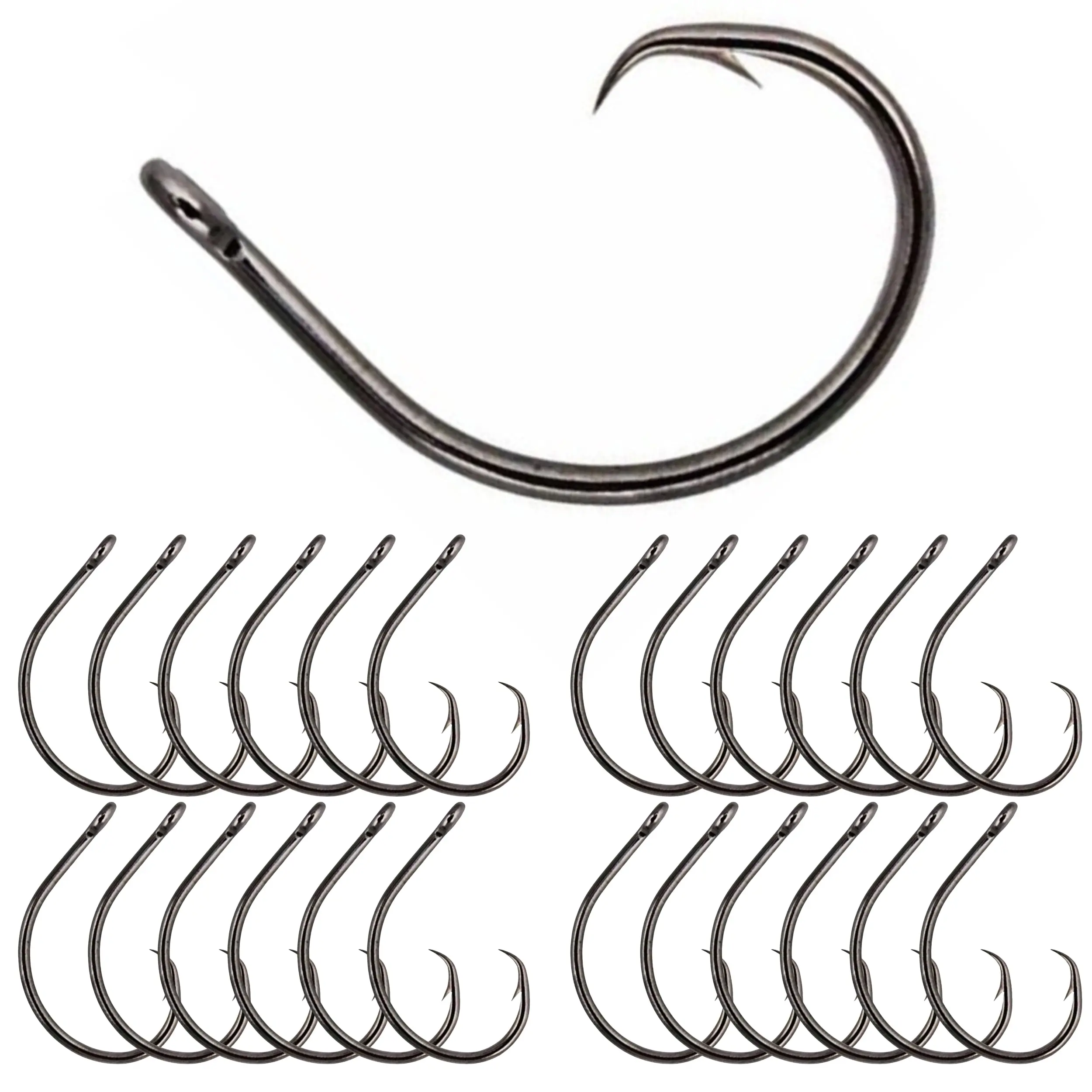 Reaction Tackle Premium Circle Hooks Fishing Tools (25-Pack Value, Multi-Size) - Sharp, Strong, Corrosion Resistant Circle Shape Hooks for Saltwater, Freshwater, Saltwater Fishing, Secure Hold, Self-Setting Hook
