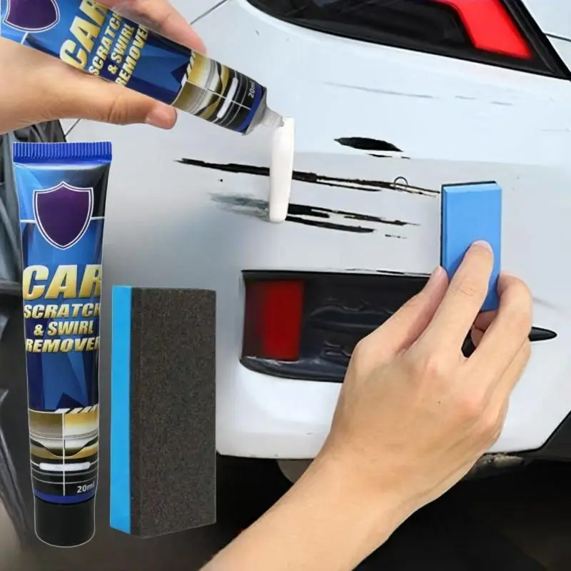 Car Scratch & Swirl Remover, 1 Set Car Paint Scratch Repair Polishing Cream with Sponge, Universal Car Paint Care Product, Professional Car Paint Care