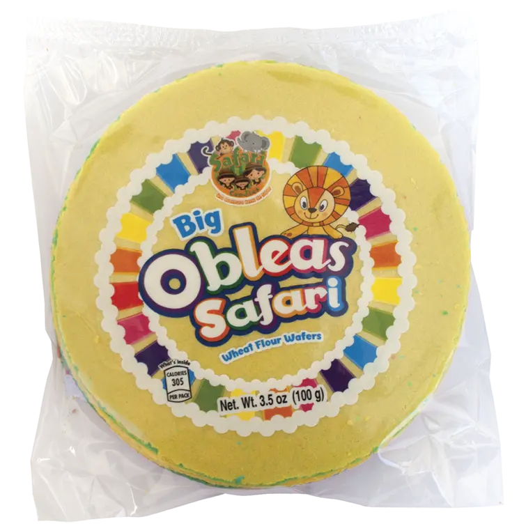 Obleas Big Safari Wafer - 3.5 oz - Mexican Candy Sweet Crispy Wafer Snack