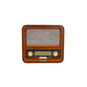 RadioShack Retro AM/FM Radio 4001796 - Vintage Wood Design, 2-Band, Dual 5W Speakers, Analog Controls, Bluetooth, Portable Multi-Band with Weather Band - Audio
