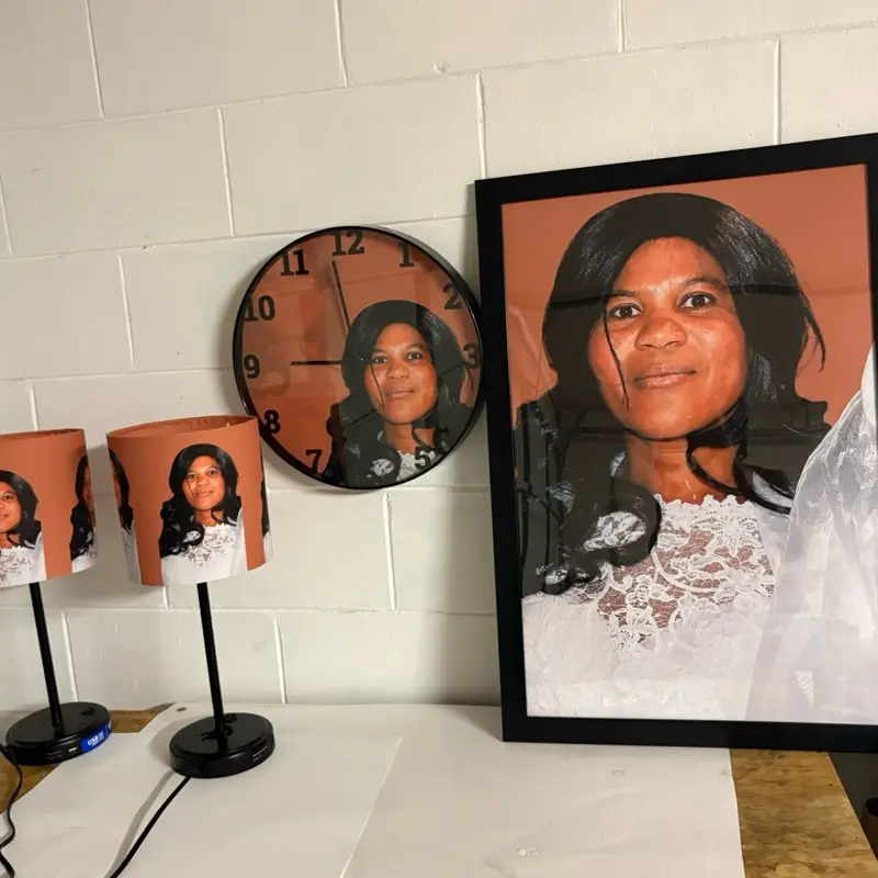 Custom Memorial Gift Set – Frame, Clock & Lampshades