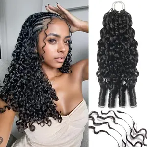 Bling Hair Burmese Curly Crochet Hair Human Hair Extensions Miracle Knots Pre-Separated Pack– Knotless Boho Braids, 4-5 Packs for Full Head, Multiple Curly & Wave Textures Protective Hairstyles For Black Women Vacation Hair