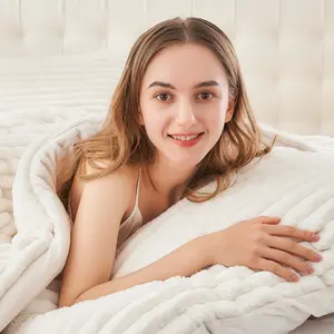 BEDELITE Blush Pink Striped Bed Comforter Bedding Set, Super Soft Warm Fluffy Plush Blankets, Machine Washable, Twin/Queen/King Sizes, Girly Room Decor, Pinky Paradise, Mother’s Day Gift
