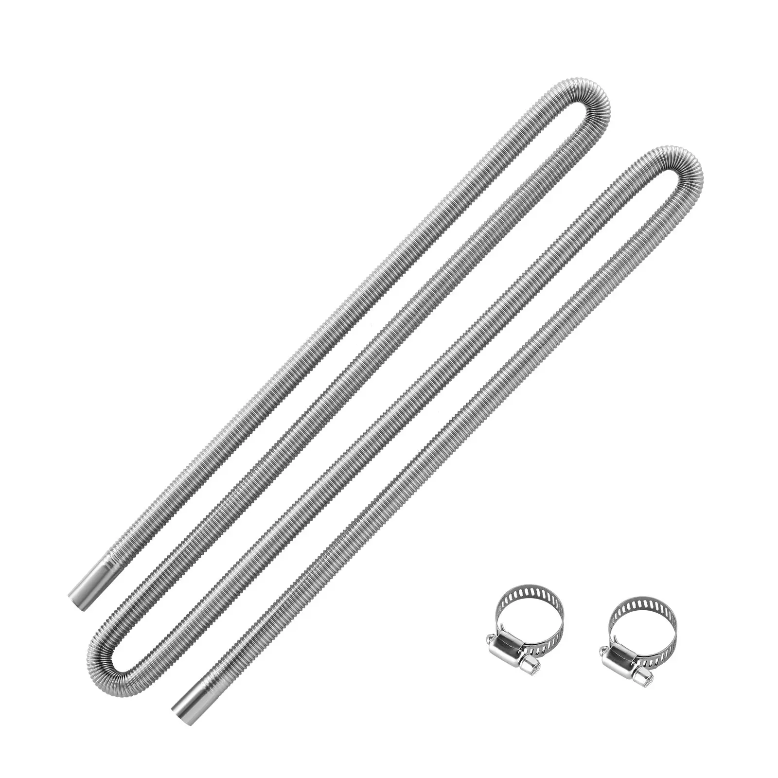 VEVOR Exhaust Hose, 118.1 inch Stainless Steel Exhausts Hose, Diesel Heater Flexible Exhaust Pipe with 2 Hose Clamps, Exhausts Hoses Kit Diesel Heater Accessories for 2KW 5KW 8KW Diesels Heaters